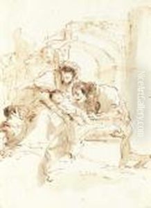 The Holy Family With Angels Before An Arch by Giovanni Battista Tiepolo