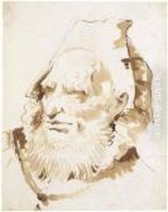 Head Of An Oriental With A Short Beard by Giovanni Battista Tiepolo