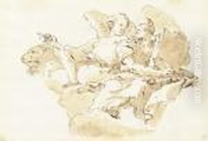 Saint Mark With An Angel And The Lion by Giovanni Battista Tiepolo