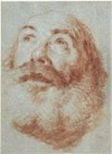 Head Of An Old Man Looking Up by Giovanni Battista Tiepolo