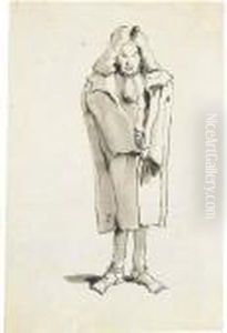 Caricature Of A Man Wearing An Overcoat