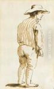 A Man Seen From Behind In A Hat by Giovanni Battista Tiepolo