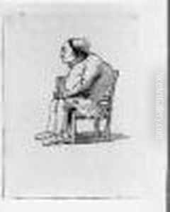 Caricature D'un Homme Assis