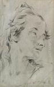 The Head Of A Young Woman, Turned To The Right by Giovanni Battista Tiepolo