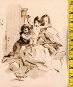 The Madonna And Child With The Infant Baptist (recto) by Giovanni Battista Tiepolo