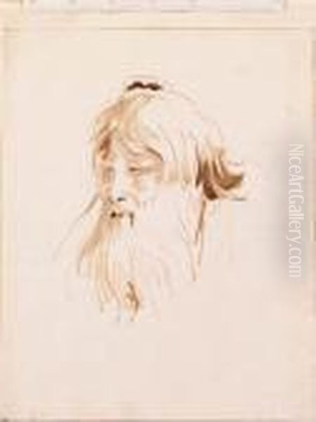 A Fantastic Head Of A Bearded Man - view 1