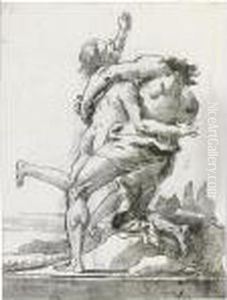 Hercules And Antaeus by Giovanni Domenico Tiepolo