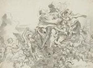 God The Father With Angels by Giovanni Domenico Tiepolo