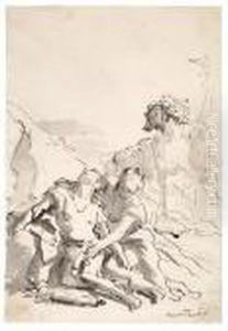 Angelica Heilt Die Wunden Des Medoro by Giovanni Domenico Tiepolo
