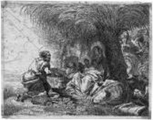 Fuga In Egitto by Giovanni Domenico Tiepolo
