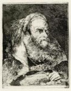 Vecchio Con Libro Aperto by Giovanni Domenico Tiepolo