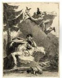 Mercury Appearing To Aeneas In A Dream by Giovanni Domenico Tiepolo