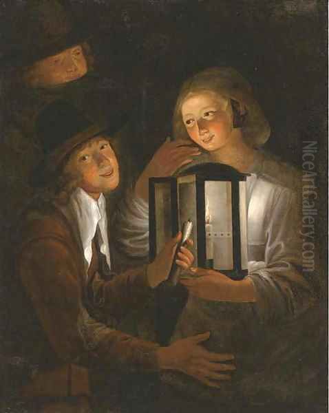 Merrymaking by lamplight - view 1
