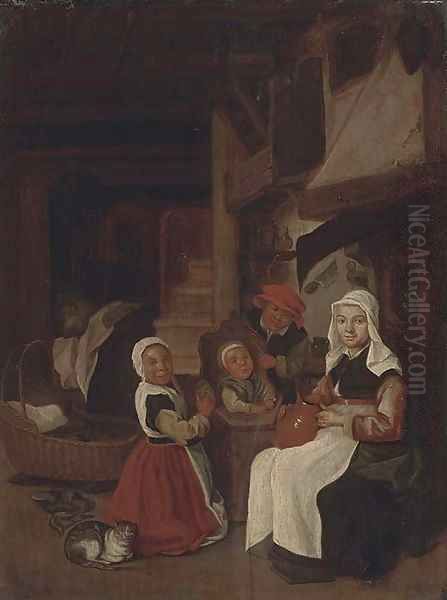 A peasant family in an interior - view 1