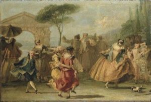 Dancing The Minuet by Giovanni Domenico Tiepolo