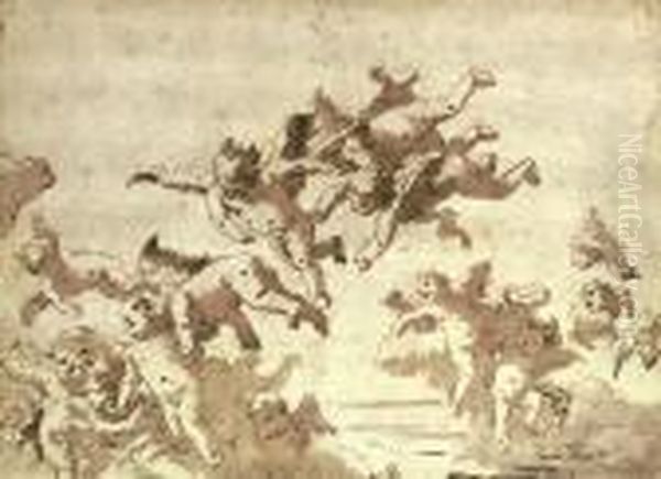 Putti In Flight - view 1