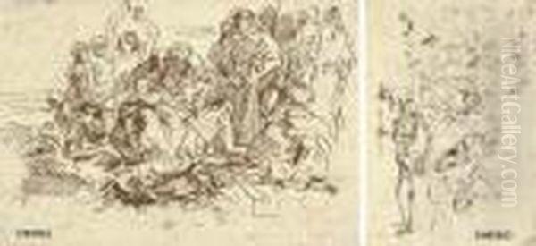 A Group Of Alarmed Spectators - view 1