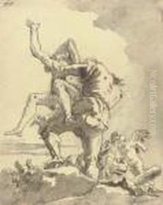 Hercules And Antaeus by Giovanni Domenico Tiepolo