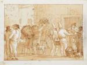 Punchinello Au Marche by Giovanni Domenico Tiepolo