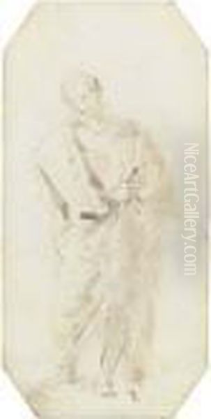 A Standing Figure In A Cloak - view 1