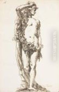 Bacchus Tenant Une Draperie Et Une Guirlande Bacchus Tenant Une Draperie Et Une Guirlande