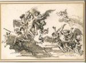 St. Mary Of Egypt Carried To Heaven By Angels by Giovanni Domenico Tiepolo