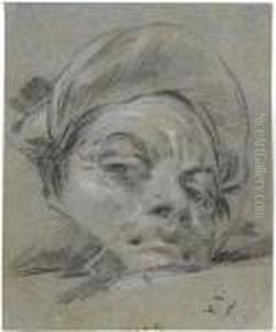 Head Of A Young Man Wearing A Turban by Giovanni Domenico Tiepolo