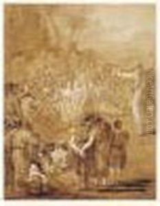 Le Christ Prechant Dans Le Desert Sur La Montagne by Giovanni Domenico Tiepolo