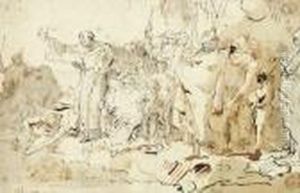 Saint Anthony Of Padua Preaching To The Fishes by Giovanni Domenico Tiepolo