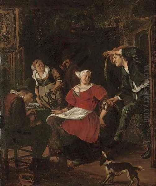 Peasants merrymaking in an interior - view 1