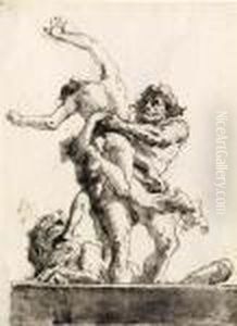 Hercules And Antaeus by Giovanni Domenico Tiepolo