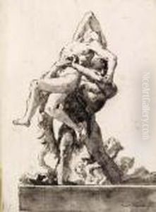 Hercules And Antaeus by Giovanni Domenico Tiepolo
