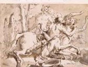 Nessus And Deianeira, With A Satyr And Another Figure Nessus And Deianeira, With A Satyr And Another Figure