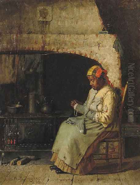 Darning by the Hearth - view 1