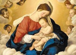 The Madonna and Child in Glory by Giovanni Battista Salvi, Il Sassoferato