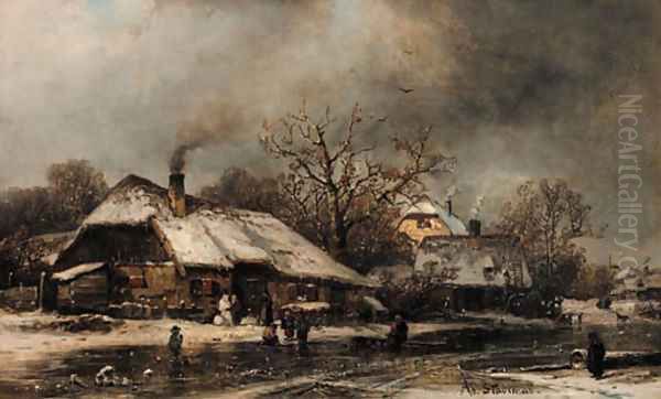 A frozen village in winter - view 1