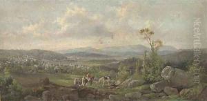 Riders before a Turkish town