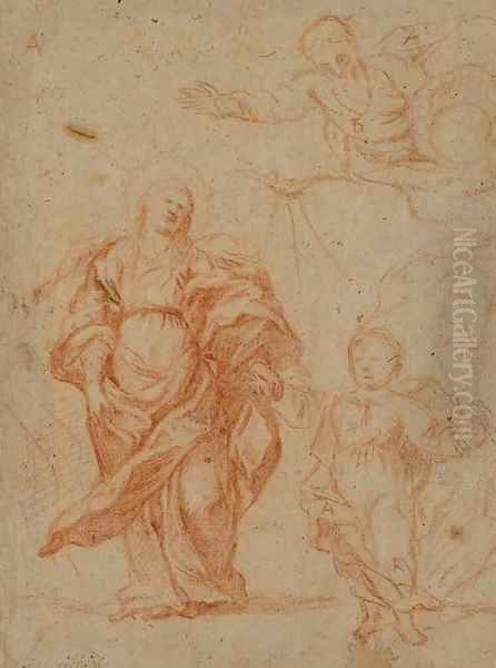 Dieu apparaissant a la Vierge tenant l'Enfant par la main - view 1