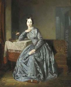 Portrait of Johanna Louise van Eeghen-den Tex (1830-1904) by Johann George Schwartze
