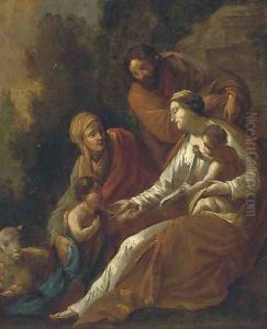 The Holy Family with Saint Elizabeth and the Infant Saint John the Baptist by Eustache Le Sueur