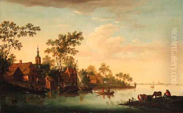 A village on a river - view 1