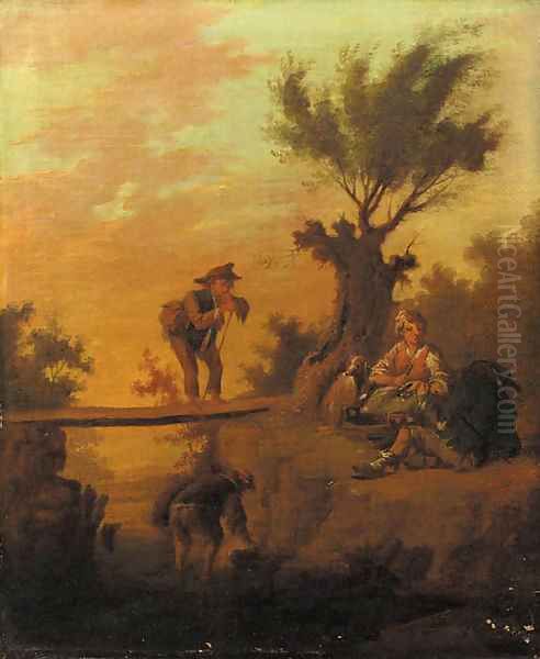 Shepherds resting in a landscape - view 1