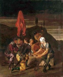 Soldiers gaming at Calvary by Michiel Sweerts