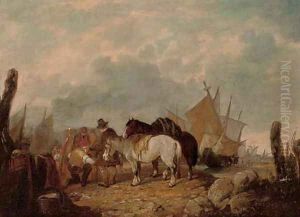 A busy day on the beach by William Joseph Shayer