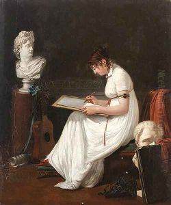 Portrait of an Artist drawing after the Antique by Francois Sablet