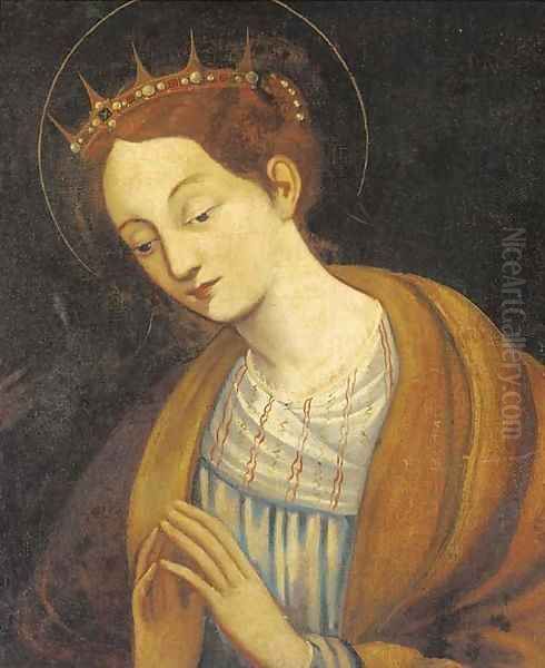 A female Saint at prayer - view 1