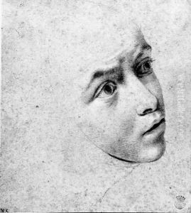 Head of a nun looking up to the right by Sienese School