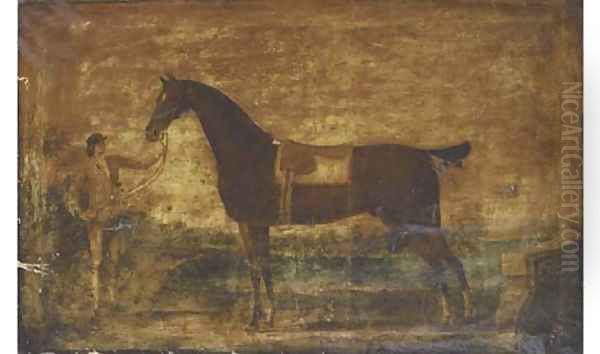 Whimsical Fair being held by a jockey - view 1