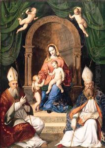 The Madonna and Child enthroned with the Infant Saint John the Baptist, and two Bishop Saints