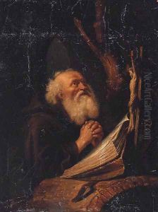 A hermit at prayer